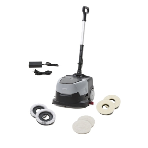 Dapper Supply Mini Automatic Floor Scrubber – Compact & Portable, 15” Cleaning Width