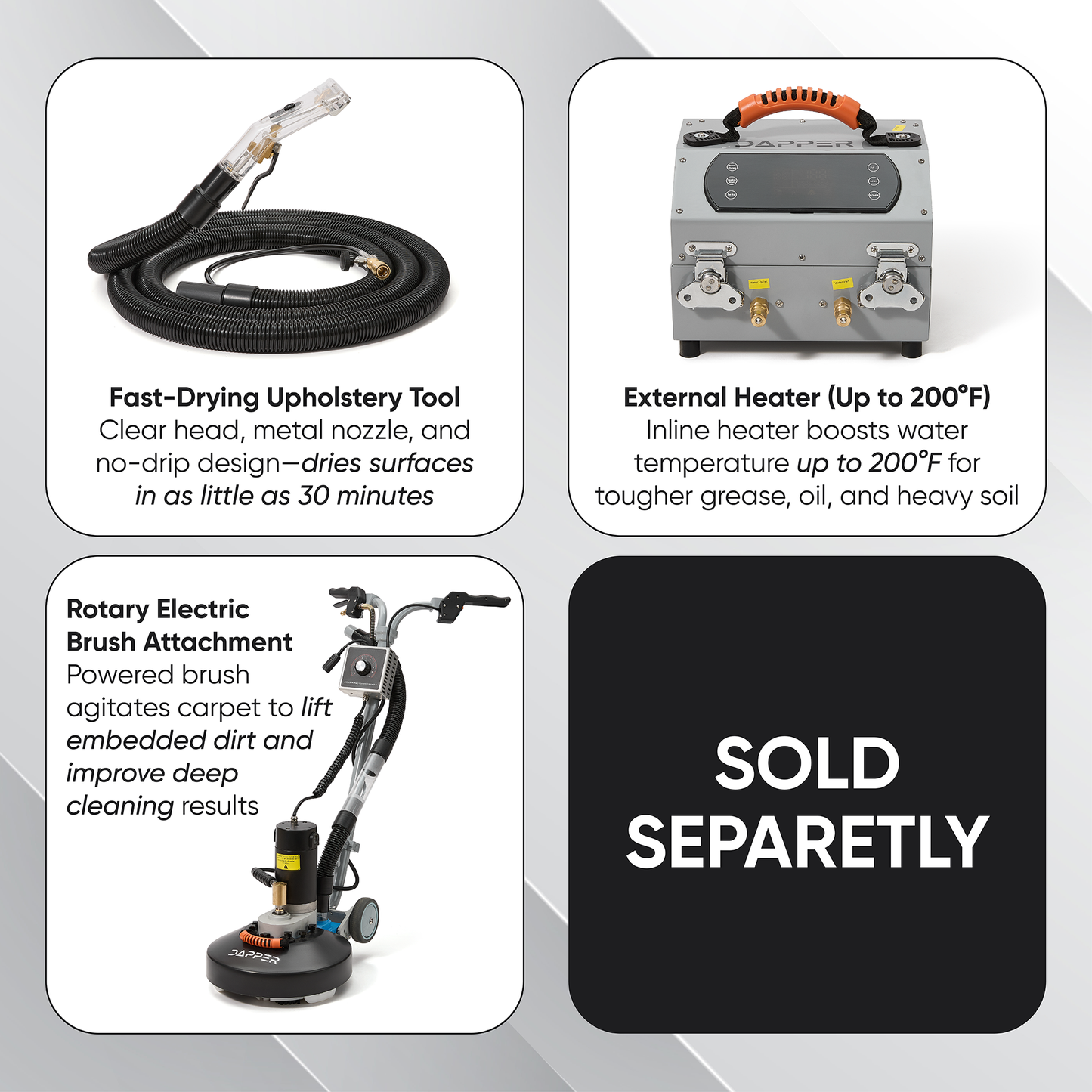 500 PSI Heated Carpet Extractor Machine with 100 CFM Vacuum & Dual Tanks
