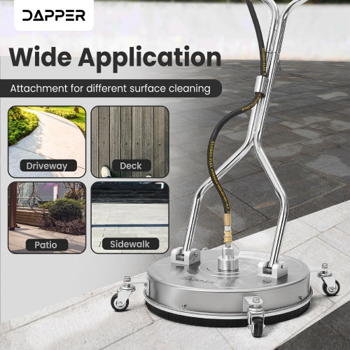 20 in. 4350 PSI Surface Pressure Washer Cleaner with 2 Hose Adapters