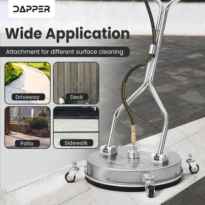 20 in. 4350 PSI Surface Pressure Washer Cleaner with 2 Hose Adapters