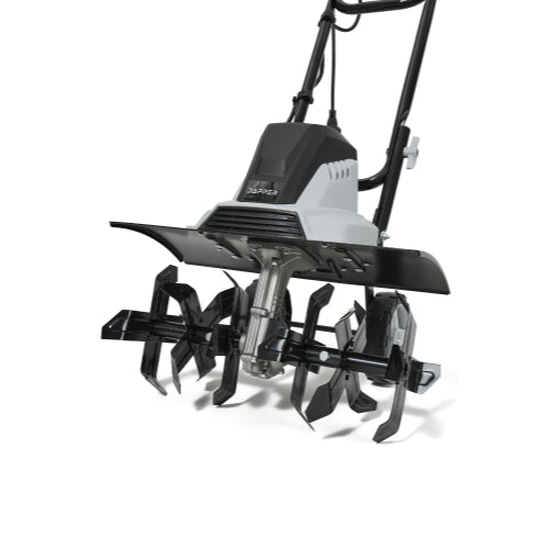 Dapper Supply 18″ Electric Tiller Cultivator, 15‑Amp Corded Garden Rototiller with 6 Steel Tines, Adjustable Depth Wheels, Powerful Soil Cultivator for Gardening and Landscaping