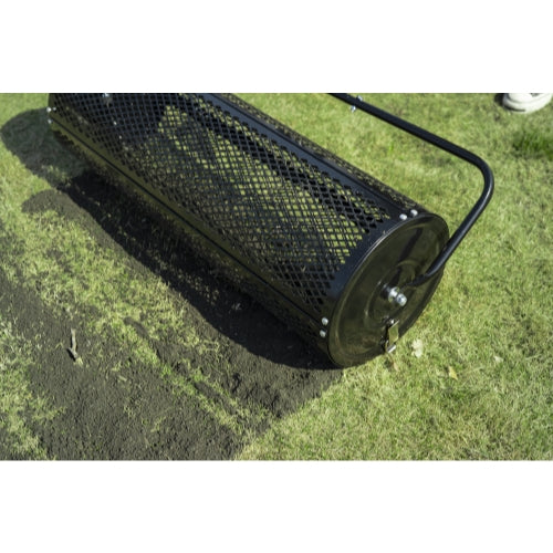 Compost Spreader 36 Inch Towable Peat Moss Spreader, Heavy Duty Rust-Resistant Steel Frame Roller Lawn Spreader for Top Soil, Manure, Mulch, Top Dressing - Garden Spreaders for Lawns