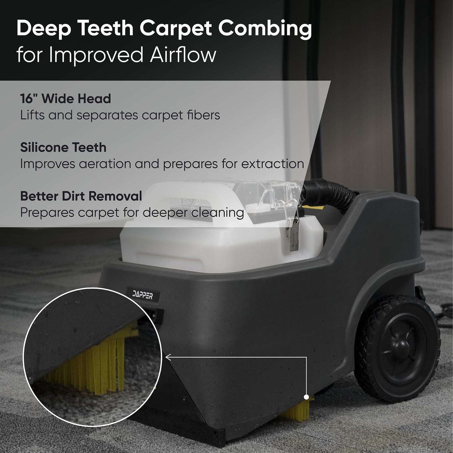 3-in-1 Carpet Restoration Machine with Carpet Combing, Extraction and 70°C Heated Drying