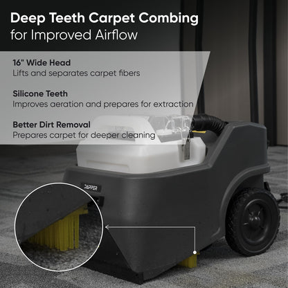 3-in-1 Carpet Restoration Machine with Carpet Combing, Extraction and 70°C Heated Drying