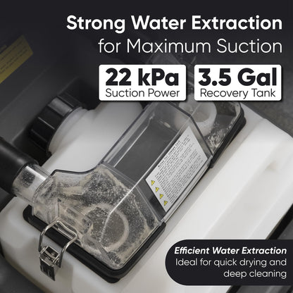 3-in-1 Carpet Restoration Machine with Carpet Combing, Extraction and 70°C Heated Drying