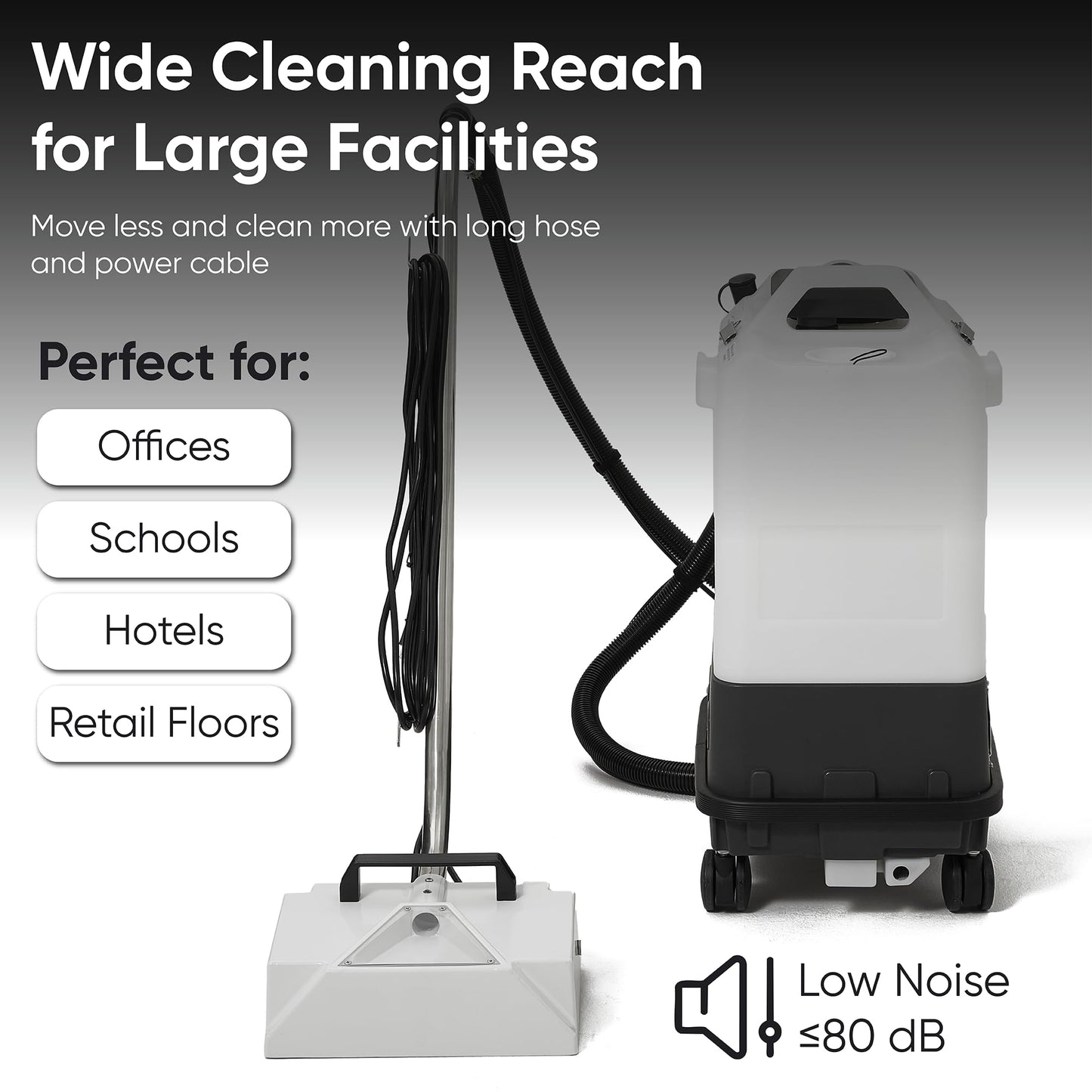 Commercial Box Carpet Extractor with 13" Motorized Brush Head 6.5 Gal Tank