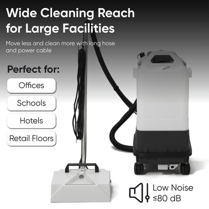 Commercial Box Carpet Extractor with 13" Motorized Brush Head 6.5 Gal Tank