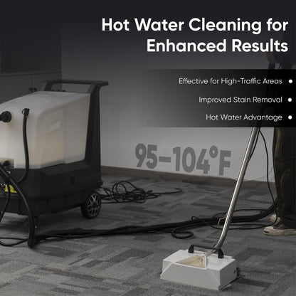 Commercial Hot Water Box Carpet Extractor with 13" Motorized Brush Head 10.5 Gal Tank