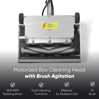 Commercial Hot Water Box Carpet Extractor with 13" Motorized Brush Head 10.5 Gal Tank