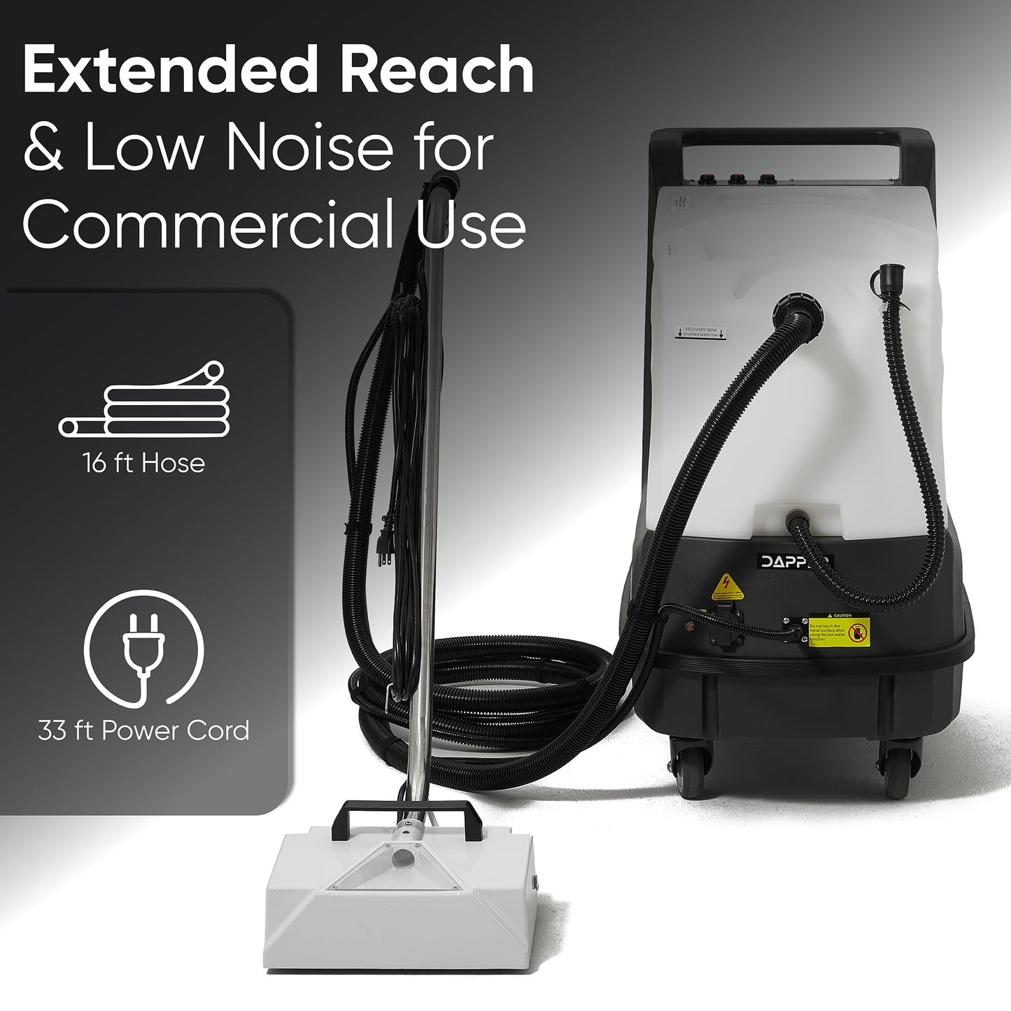 Commercial Hot Water Box Carpet Extractor with 13" Motorized Brush Head 10.5 Gal Tank