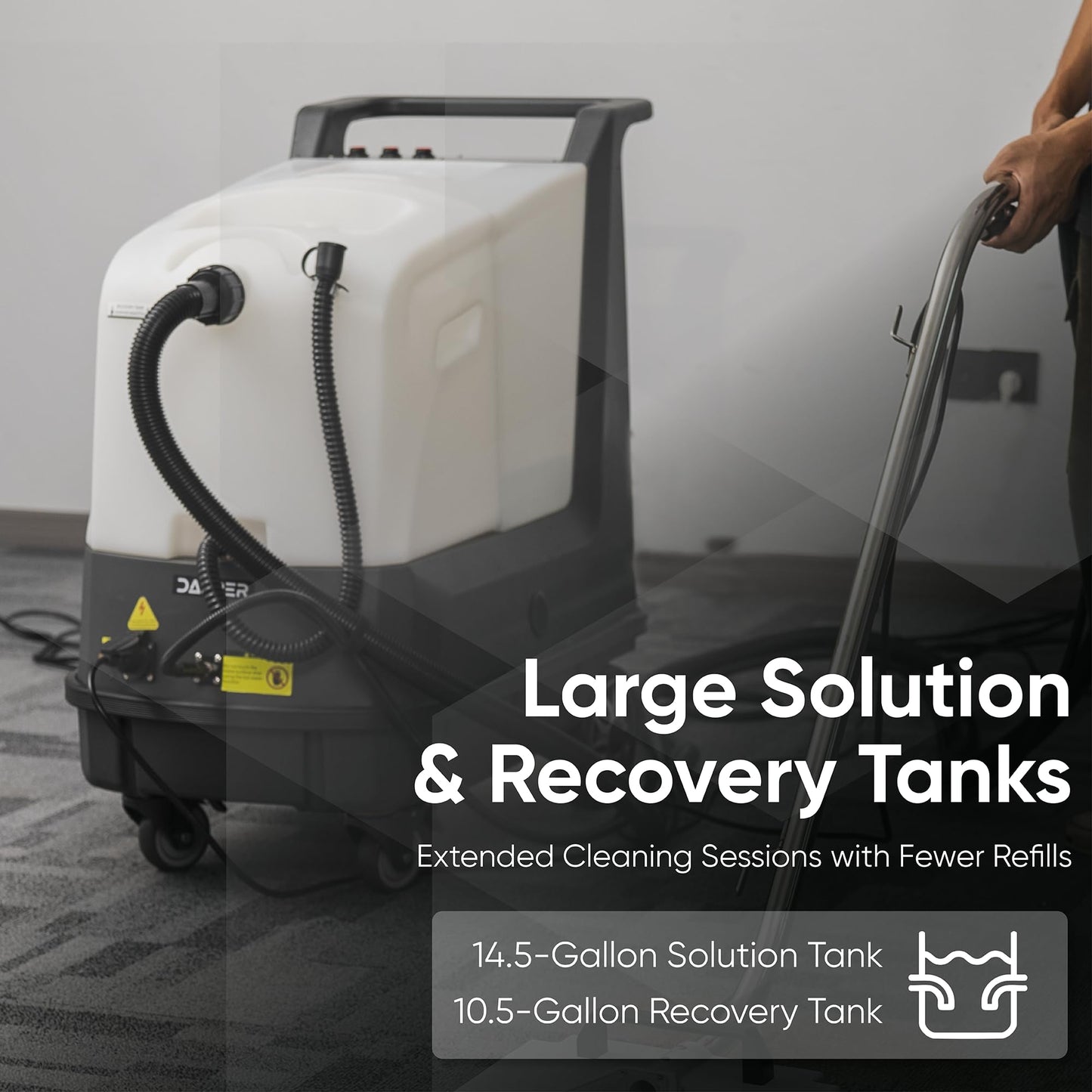 Commercial Hot Water Box Carpet Extractor with 13" Motorized Brush Head 10.5 Gal Tank