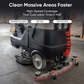 Battery Powered Ride-On Floor Scrubber Machine, 30" Brush, 39" Squeegee