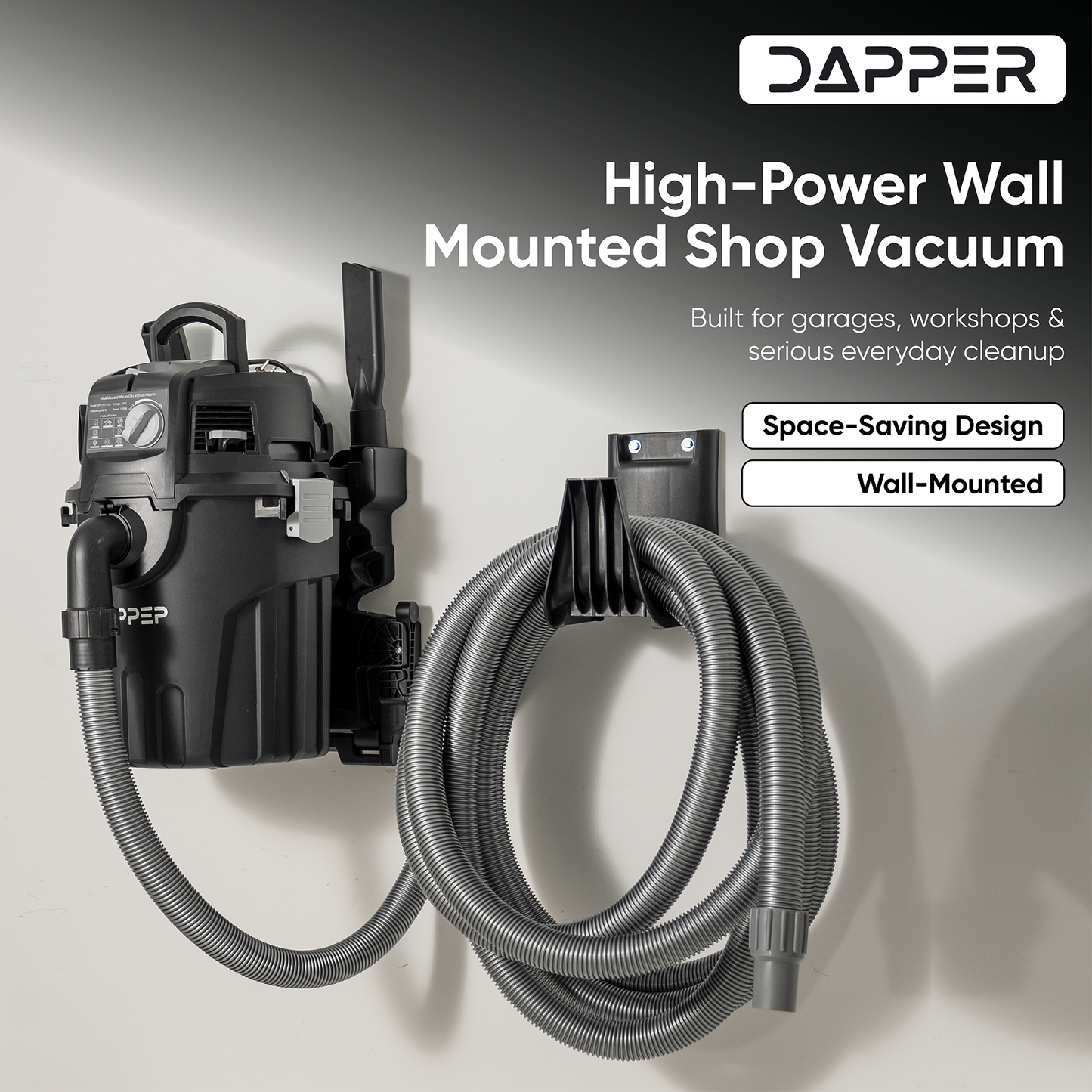 6 Gallon Wall Mount Wet/Dry Vacuum, 5.5 Peak HP