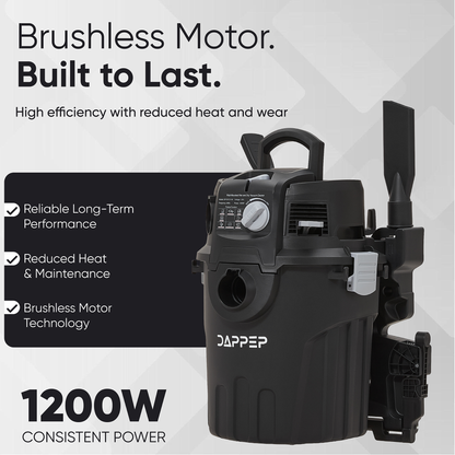 6 Gallon Wall Mount Wet/Dry Vacuum, 5.5 Peak HP