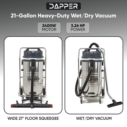 21 Gallon Heavy-Duty Industrial Wet/Dry Vacuum