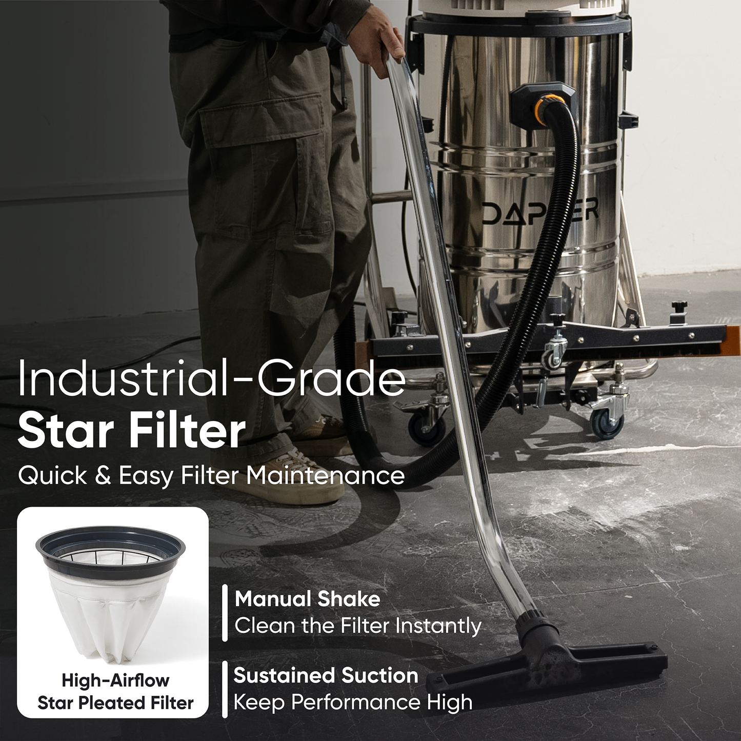 21 Gallon Heavy-Duty Industrial Wet/Dry Vacuum