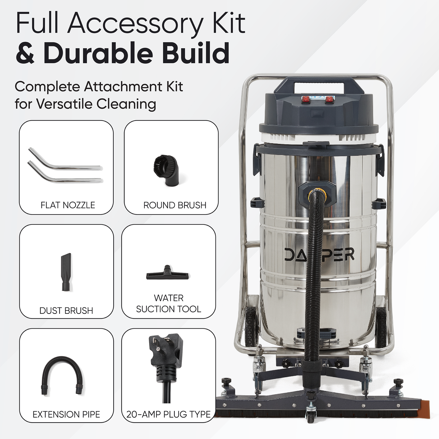 21 Gallon Heavy-Duty Industrial Wet/Dry Vacuum