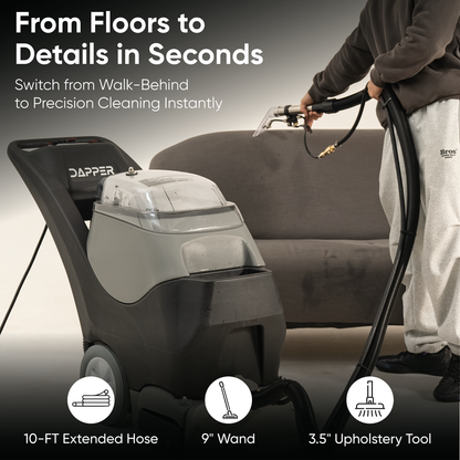 4-in-1 Steam Carpet Extractor – Cold Water, 18.5" Cleaning Path, 10.5/8 Gallon Tanks, with Upholstery & Wand Tool