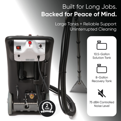 4-in-1 Steam Carpet Extractor – Cold Water, 18.5" Cleaning Path, 10.5/8 Gallon Tanks, with Upholstery & Wand Tool