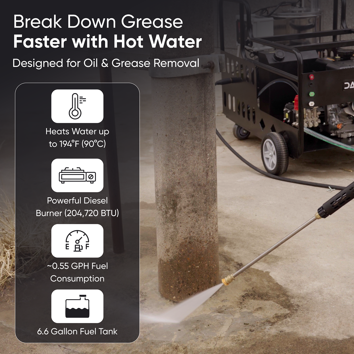 4350 PSI Hot Water Gas Pressure Washer