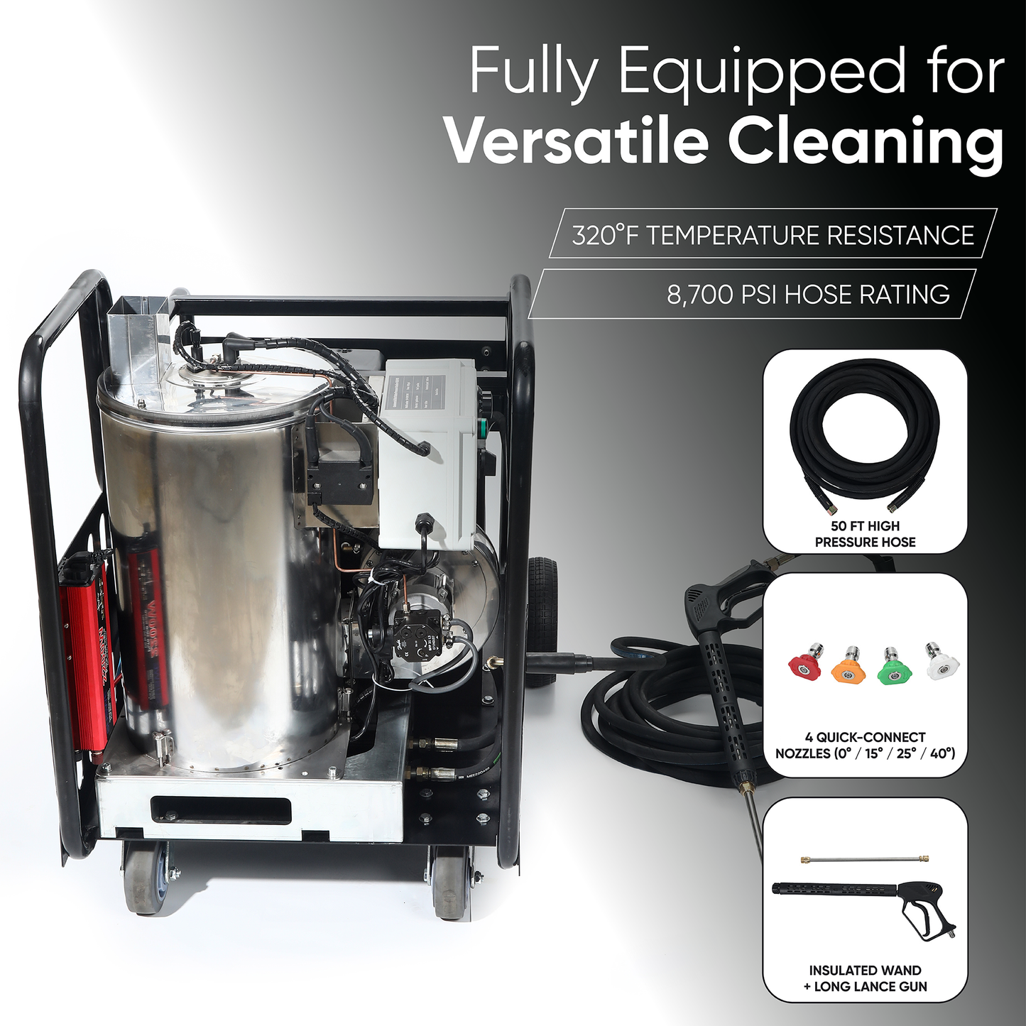 4350 PSI Hot Water Gas Pressure Washer