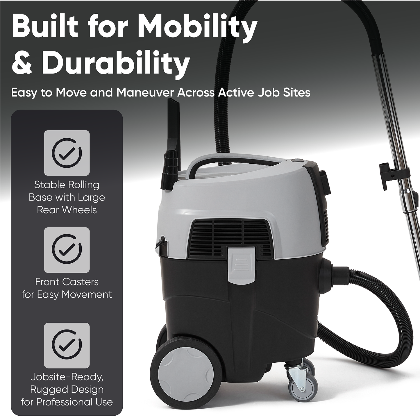 8 Gallon Wet/Dry Dust Extractor/Vacuum with Auto HEPA Filter