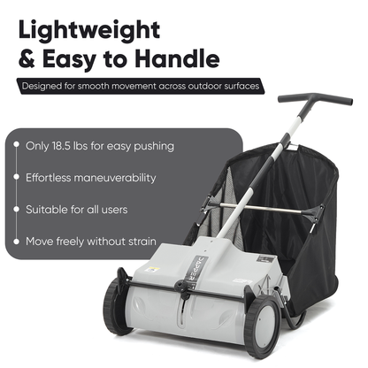 22-Inch Push Lawn Sweeper with 3.5 cu. ft. Hopper Bag