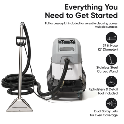 500 PSI Heated Carpet Extractor Machine with 100 CFM Vacuum & Dual Tanks