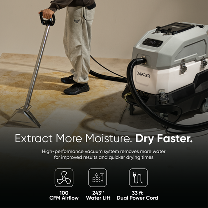 500 PSI Heated Carpet Extractor Machine with 100 CFM Vacuum & Dual Tanks