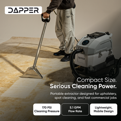 Commercial Heated Carpet Upholstery Extractor Portable Machine 170 PSI Hot Water Cleaner 120 CFM Vacuum 150F Heater 3 and 4 Gallon Dual Tanks for Deep Cleaning Stain Removal Furniture Carpet