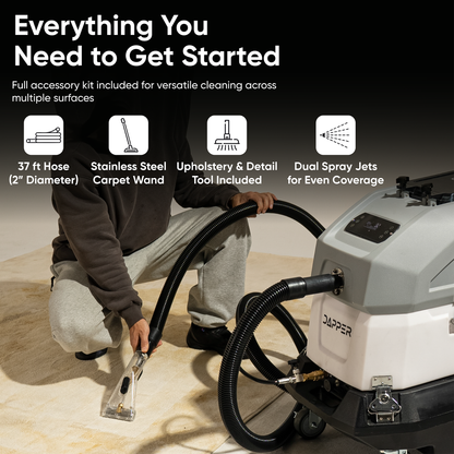 Commercial Heated Carpet Upholstery Extractor Portable Machine 170 PSI Hot Water Cleaner 120 CFM Vacuum 150F Heater 3 and 4 Gallon Dual Tanks for Deep Cleaning Stain Removal Furniture Carpet