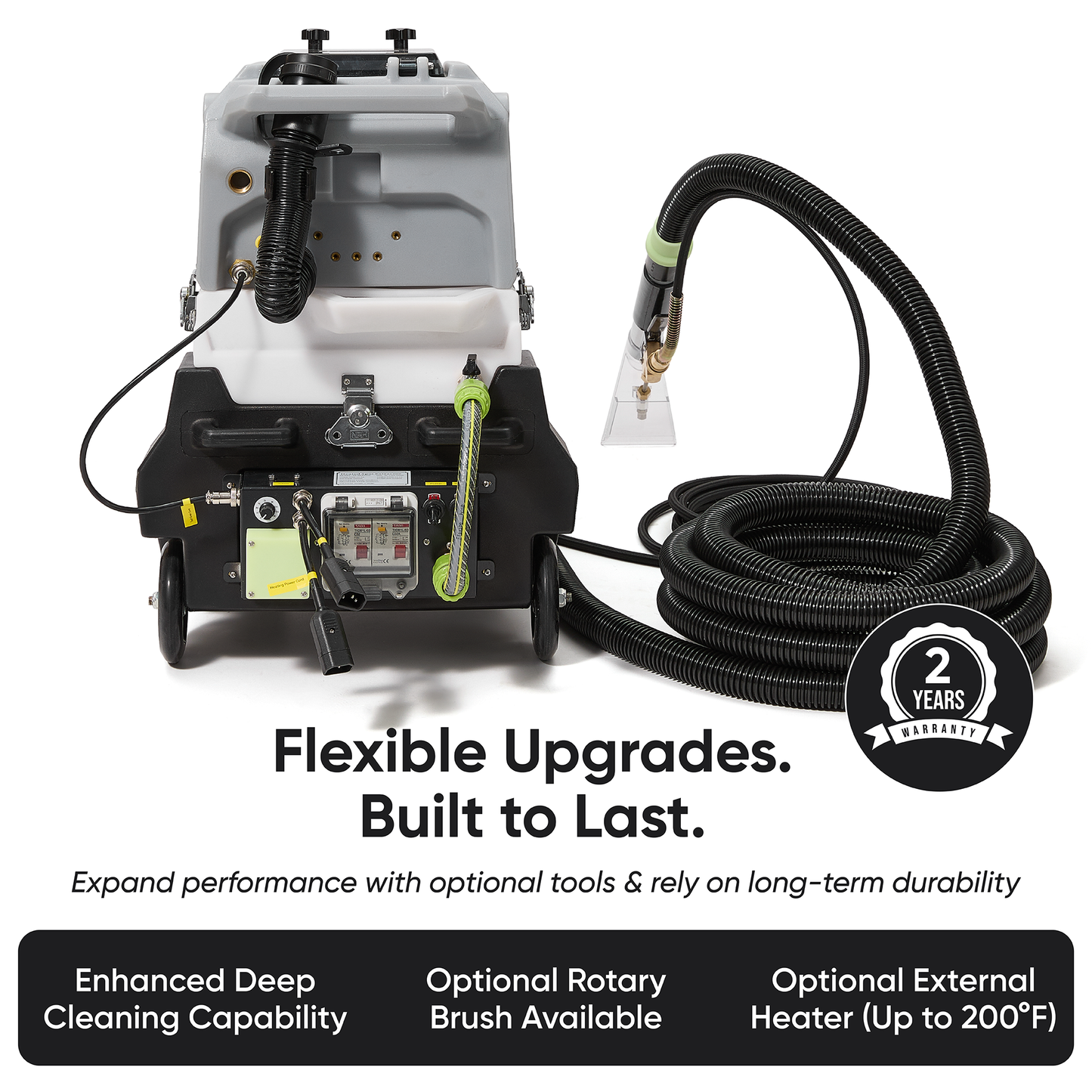 Commercial Heated Carpet Upholstery Extractor Portable Machine 170 PSI Hot Water Cleaner 120 CFM Vacuum 150F Heater 3 and 4 Gallon Dual Tanks for Deep Cleaning Stain Removal Furniture Carpet