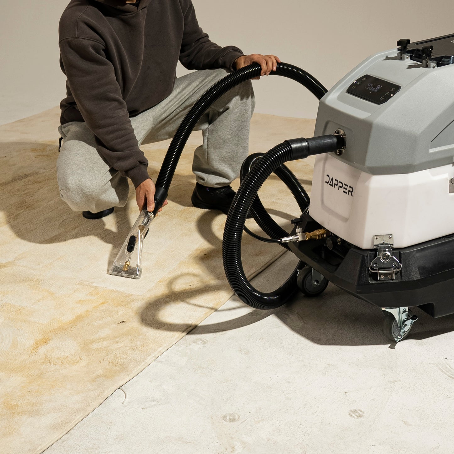 Commercial Heated Carpet Upholstery Extractor Portable Machine 170 PSI Hot Water Cleaner 120 CFM Vacuum 150F Heater 3 and 4 Gallon Dual Tanks for Deep Cleaning Stain Removal Furniture Carpet