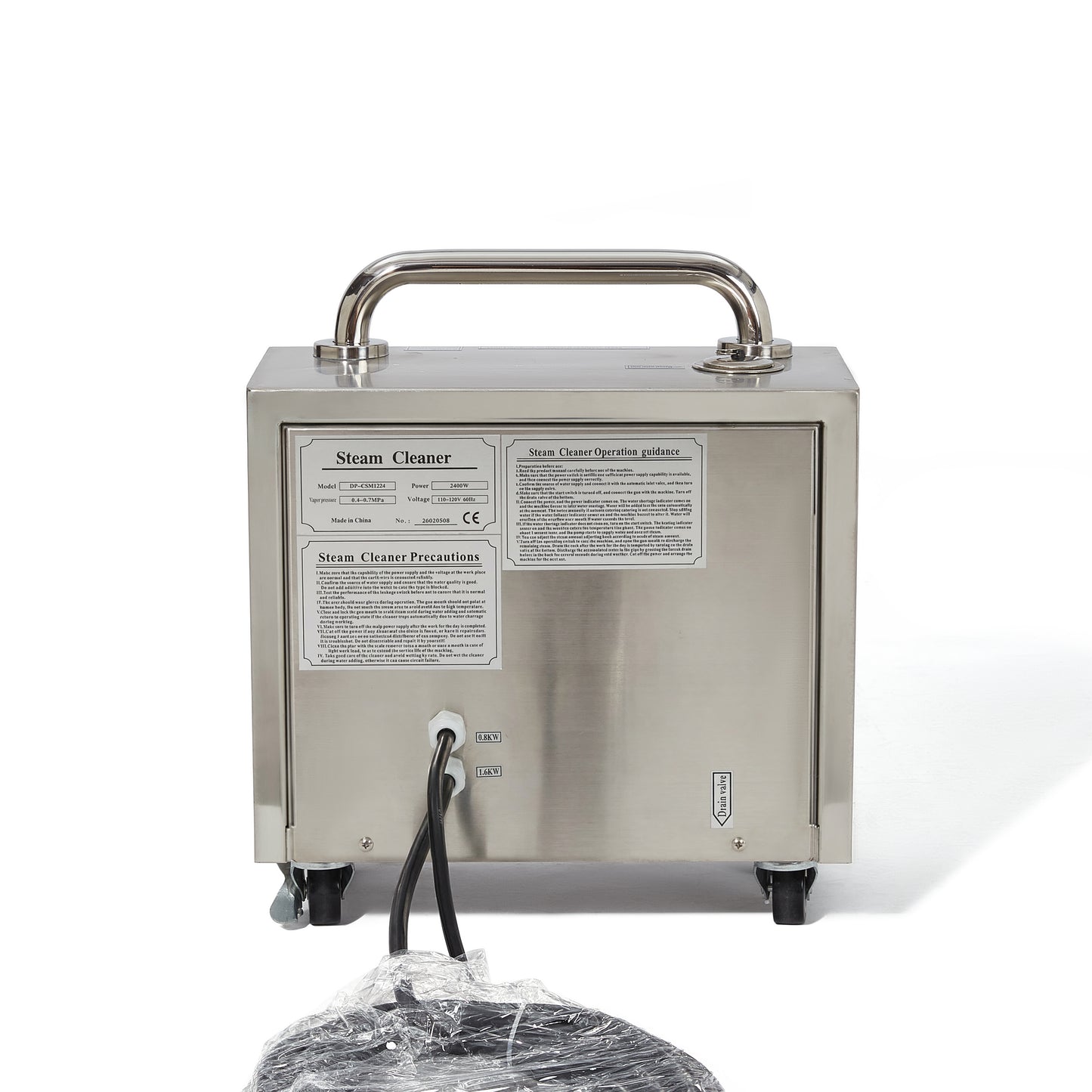 Commercial Steam Cleaner with 230°F Steam and 1 Gallon Tank