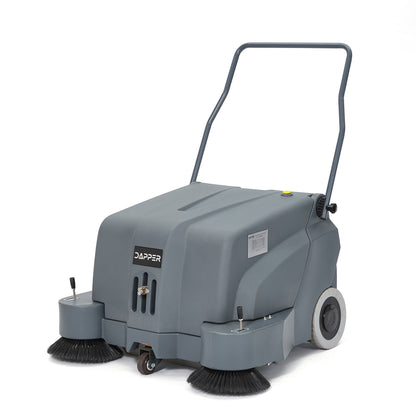 Commercial Walk-Behind Floor Sweeper, 40-Inch Battery-Powered, with Spray System, 12 Gal Hopper, 43,000 sq. ft/hr, 2hr Runtime - For Warehouses, Sidewalks, Parking Lots & Facilities