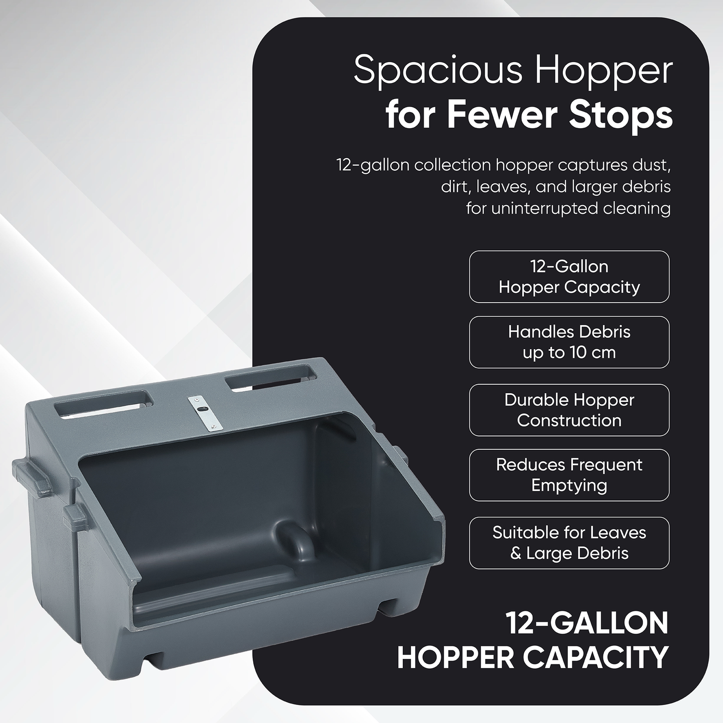 Commercial Walk-Behind Floor Sweeper, 40-Inch Battery-Powered, with Spray System, 12 Gal Hopper, 43,000 sq. ft/hr, 2hr Runtime - For Warehouses, Sidewalks, Parking Lots & Facilities