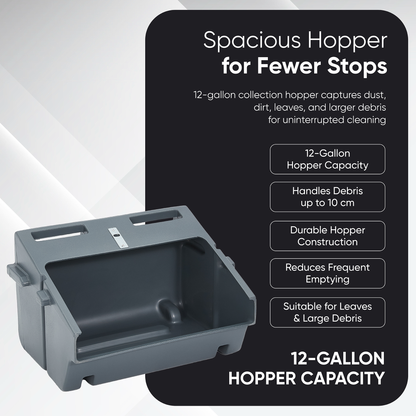Commercial Walk-Behind Floor Sweeper, 40-Inch Battery-Powered, with Spray System, 12 Gal Hopper, 43,000 sq. ft/hr, 2hr Runtime - For Warehouses, Sidewalks, Parking Lots & Facilities