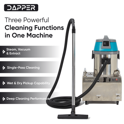 Commercial Steam Cleaner with Wet/Dry Vacuum and Upholstery - 2 Gallon Tank