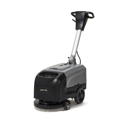 Battery-Powered Walk-Behind Floor Scrubber, 15" Brush, 19" Squeegee, 4.5-Gal Tank, Foldable Handle