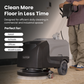 Battery-Powered Walk-Behind Floor Scrubber, 15" Brush, 19" Squeegee, 4.5-Gal Tank, Foldable Handle