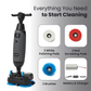 Battery-Powered Walk-Behind Floor Scrubber, 17" Cleaning Path, 17.5" Squeegee, 1.2-Gal Tank