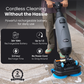 Battery-Powered Walk-Behind Floor Scrubber, 17" Cleaning Path, 17.5" Squeegee, 1.2-Gal Tank