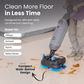Battery-Powered Walk-Behind Floor Scrubber, 17" Cleaning Path, 17.5" Squeegee, 1.2-Gal Tank