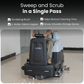 Commercial Ride-On 2-in-1 Sweep & Scrub Floor Sweeper Scrubber Machine, 31.5 in. Cleaning Path, 47 in. Squeegee, 42.5 Gal. Solution Tank, 47.5 Gal. Recovery Tank, 24V Battery