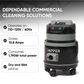 Commercial Wet/Dry Vacuum Cleaner with Soap Dispensing Scrub Brush, Complete Accessory Kit for Carpet, Upholstery & Hard Floor Cleaning, 1 Gal. Solution Tank, 3 Gal. Recovery Tank