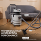 Wet Dry Vacuum Cleaner with Steam, Cold Water Extraction & Scrub Brush, 2.5 Gal. Tank