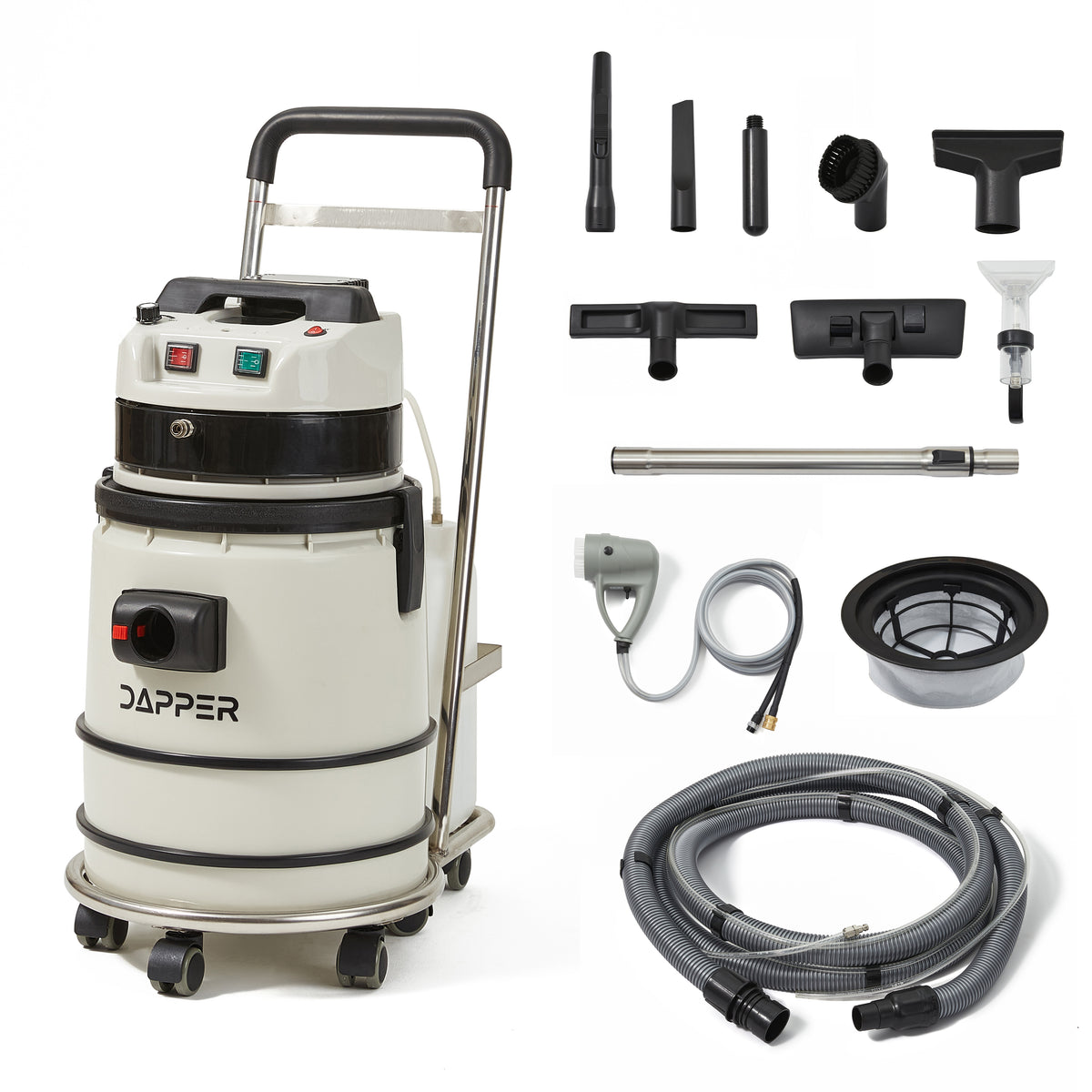 Wet Dry Vacuum Cleaner with Steam, Cold Water Extraction & Scrub Brush, 2.5 Gal. Tank