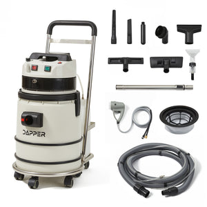 Wet Dry Vacuum Cleaner with Steam, Cold Water Extraction & Scrub Brush, 2.5 Gal. Tank