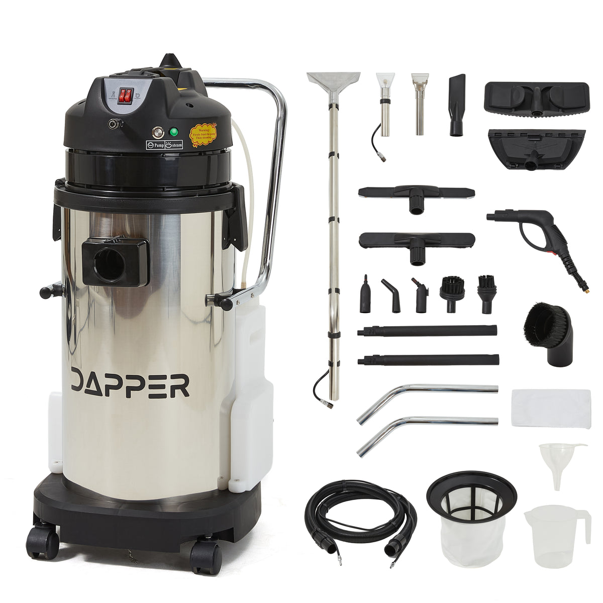 Wet Dry Vacuum & Steam Cleaner with Carpet & Upholstery Extraction 10.5 Gal. Recovery Tank