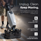 Battery Powered Portable Hand Held Walk Behind Floor Scrubber Machine 20.5 Inch Cleaning Path 22 Inch Squeegee 1.2 Gal Tank Up to 18000 Sq Ft per Hour